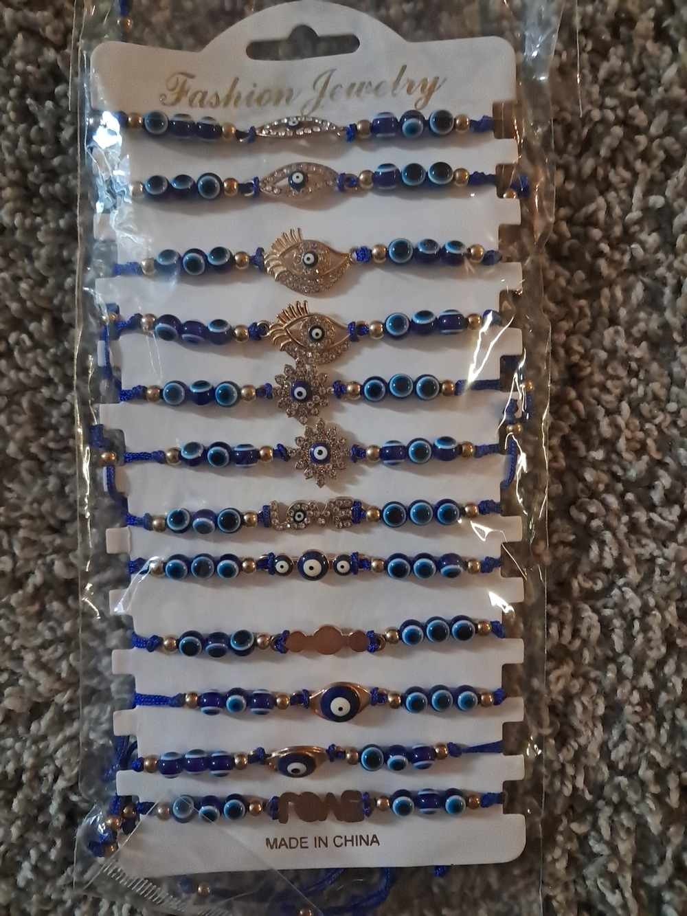 Fashion Jewelry Blue Evil Eye Bracelet Set